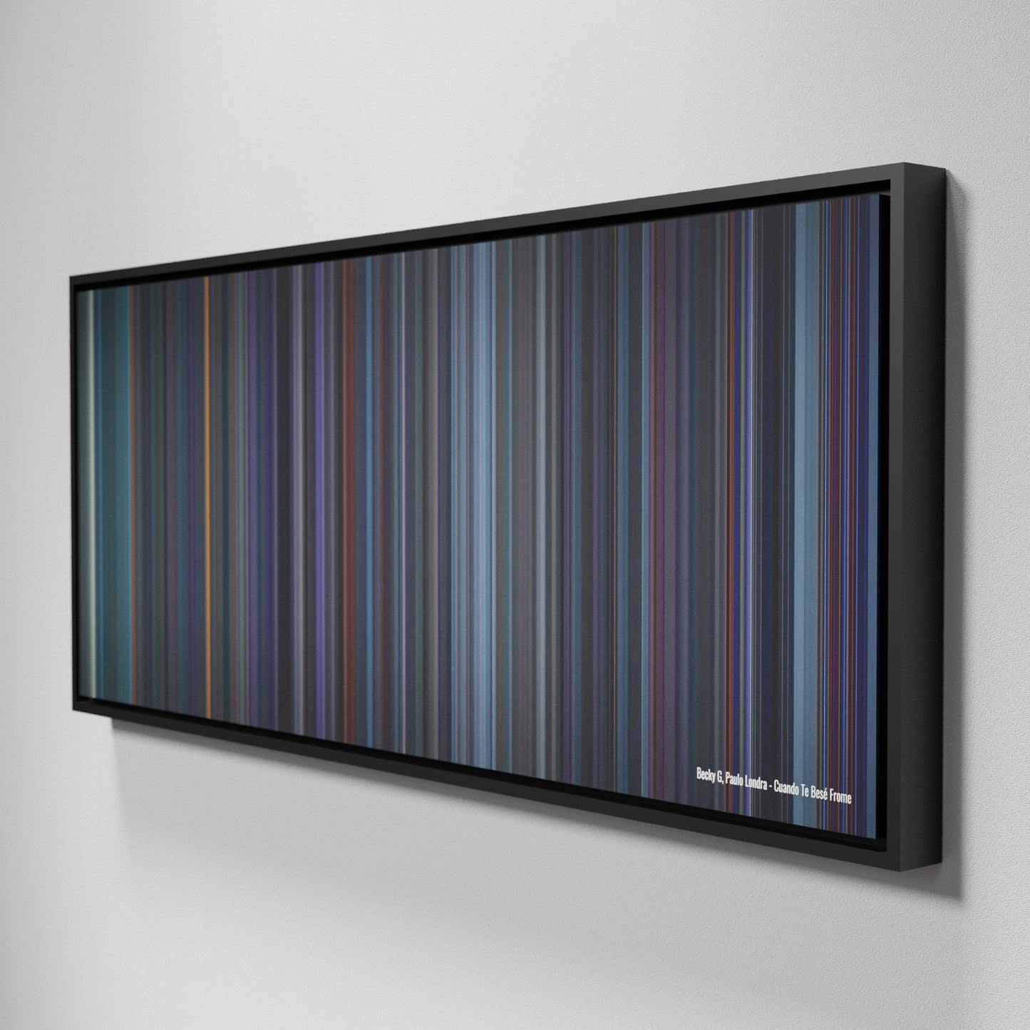 Side view of Framed Buff's of Becky-G-Paulo-Londra-Cuando-Te-Bese Frome on the wall