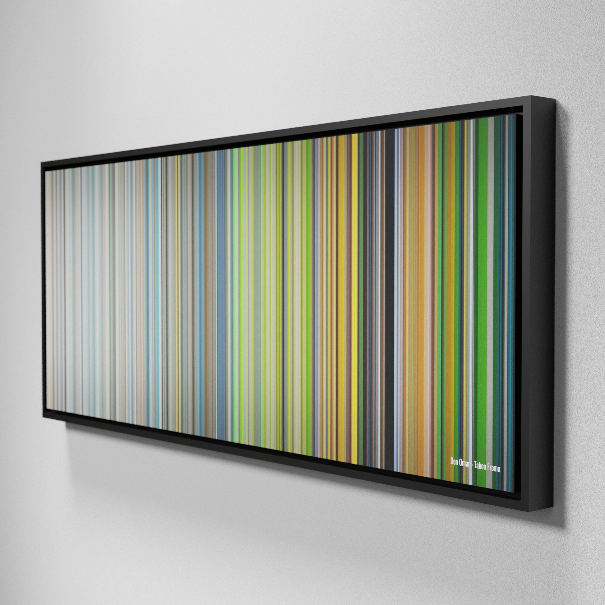 Side view of Framed Buff's of Don-Omar-Taboo Frome on the wall