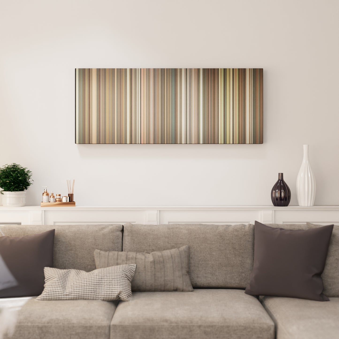 Living room interior with Alvaro-Soler-Sofia Frome on the wall