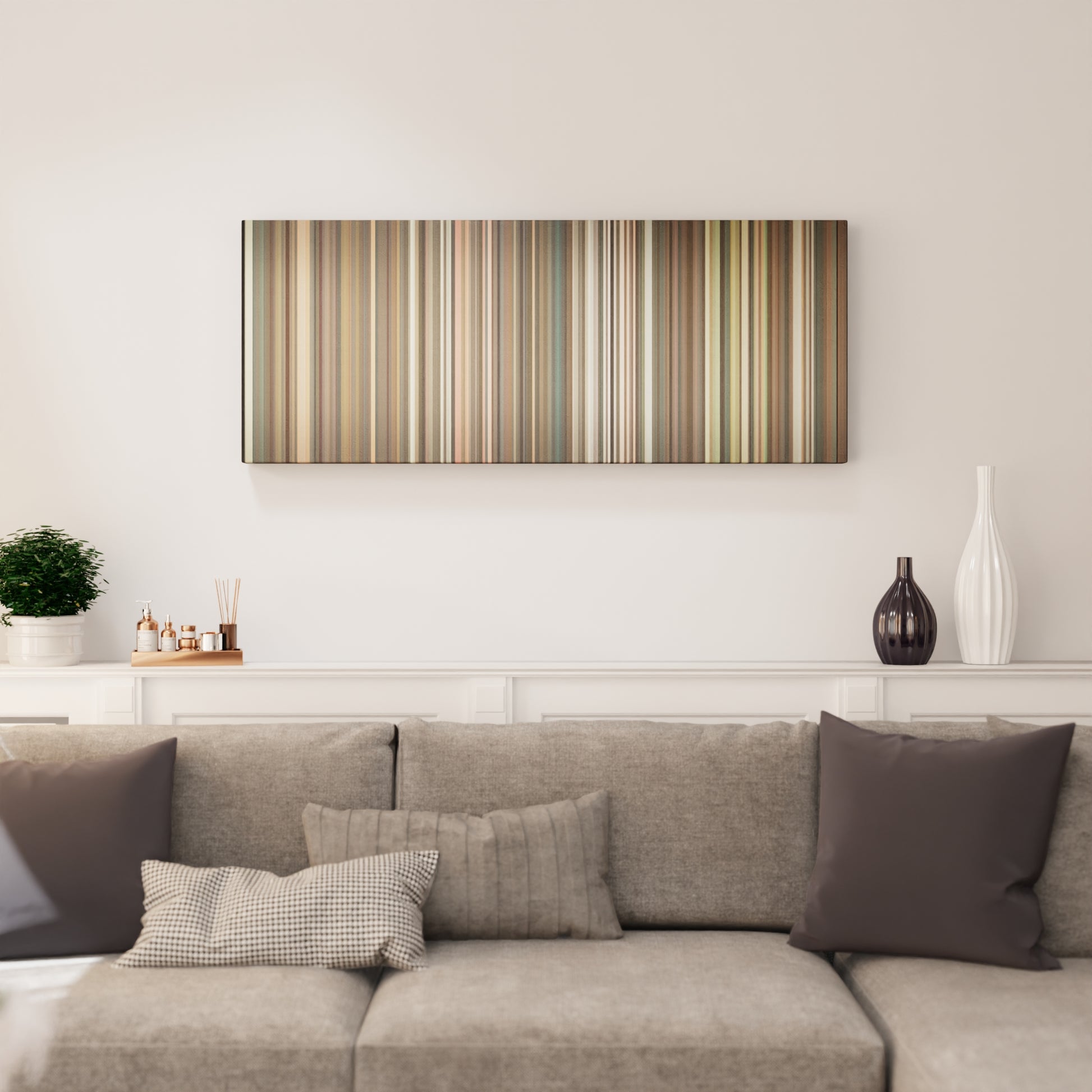 Living room interior with Alvaro-Soler-Sofia Frome on the wall