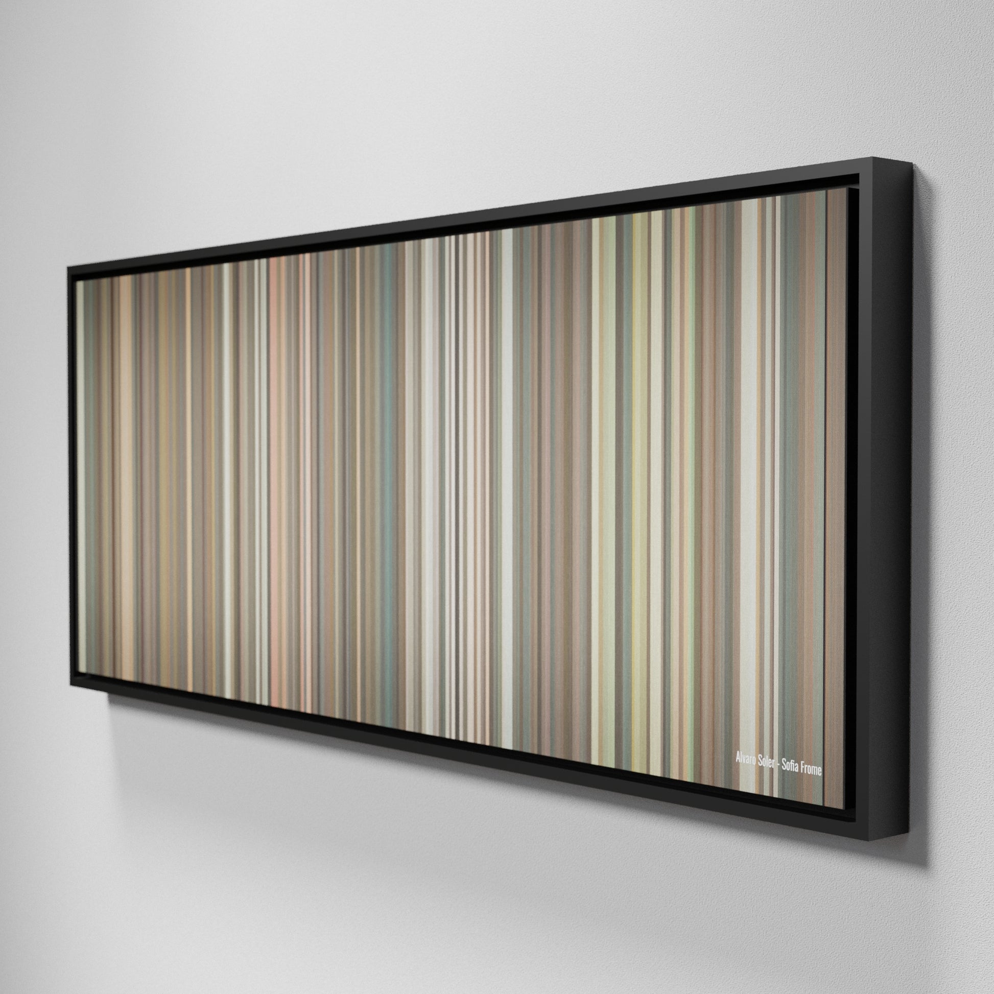 Side view of Framed Buff's of Alvaro-Soler-Sofia Frome on the wall