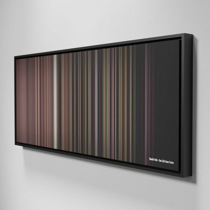 Side view of Framed Buff's of Charlie-Puth-One-Call-Away Frome on the wall