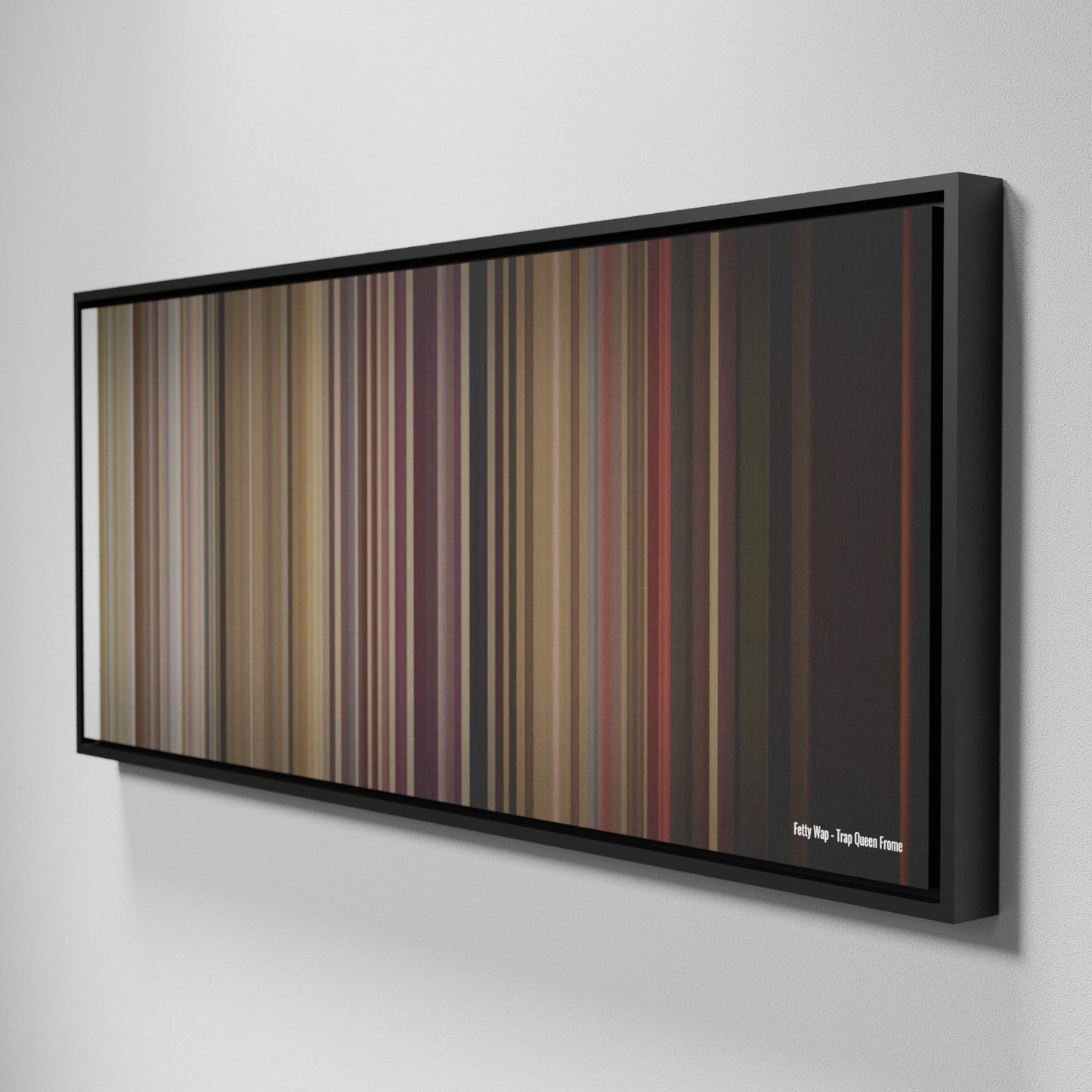 Side view of Framed Buff's of Fetty-Wap-Trap-Queen Frome on the wall