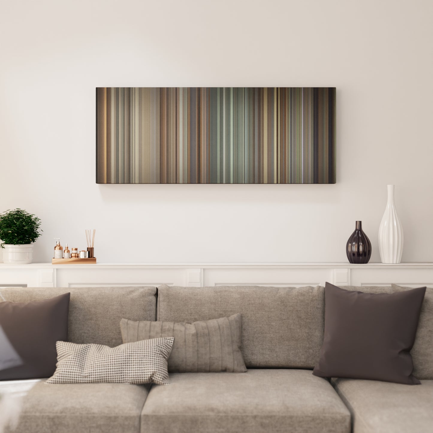 Living room interior with Farruko-Bad-Bunny-Rvssian-Krippy-Kush Frome on the wall