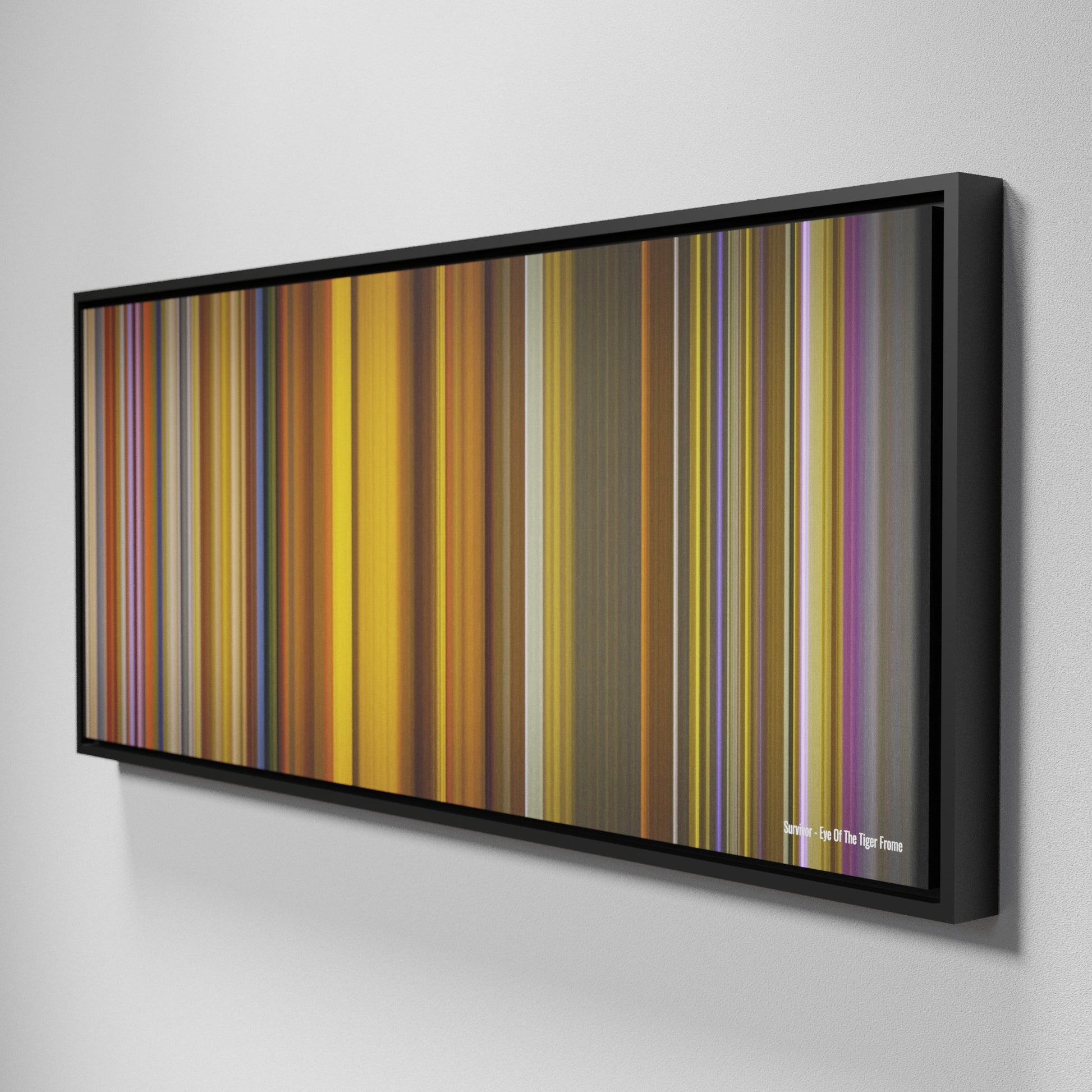 Side view of Framed Buff's of Survivor-Eye-Of-The-Tiger Frome on the wall