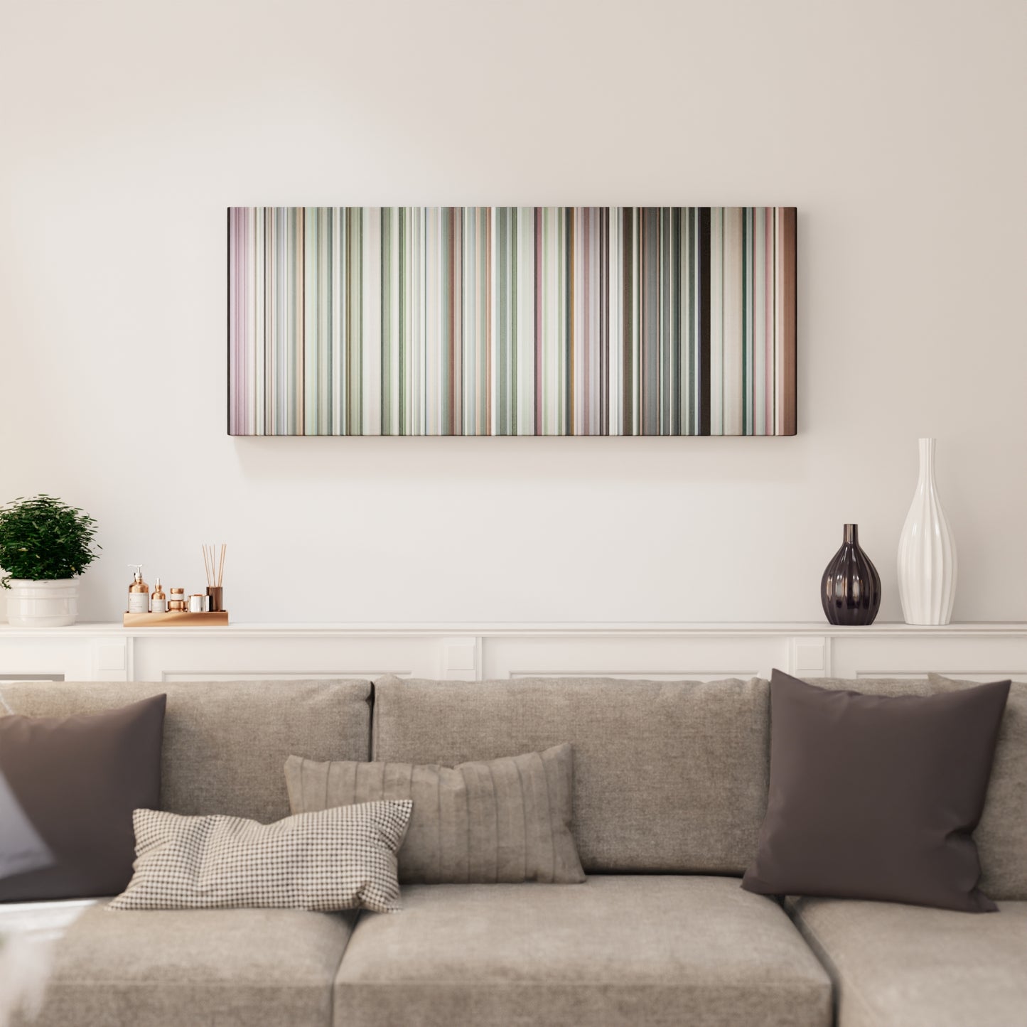 Living room interior with The-Black-Eyed-Peas-Where-Is-The-Love Frome on the wall