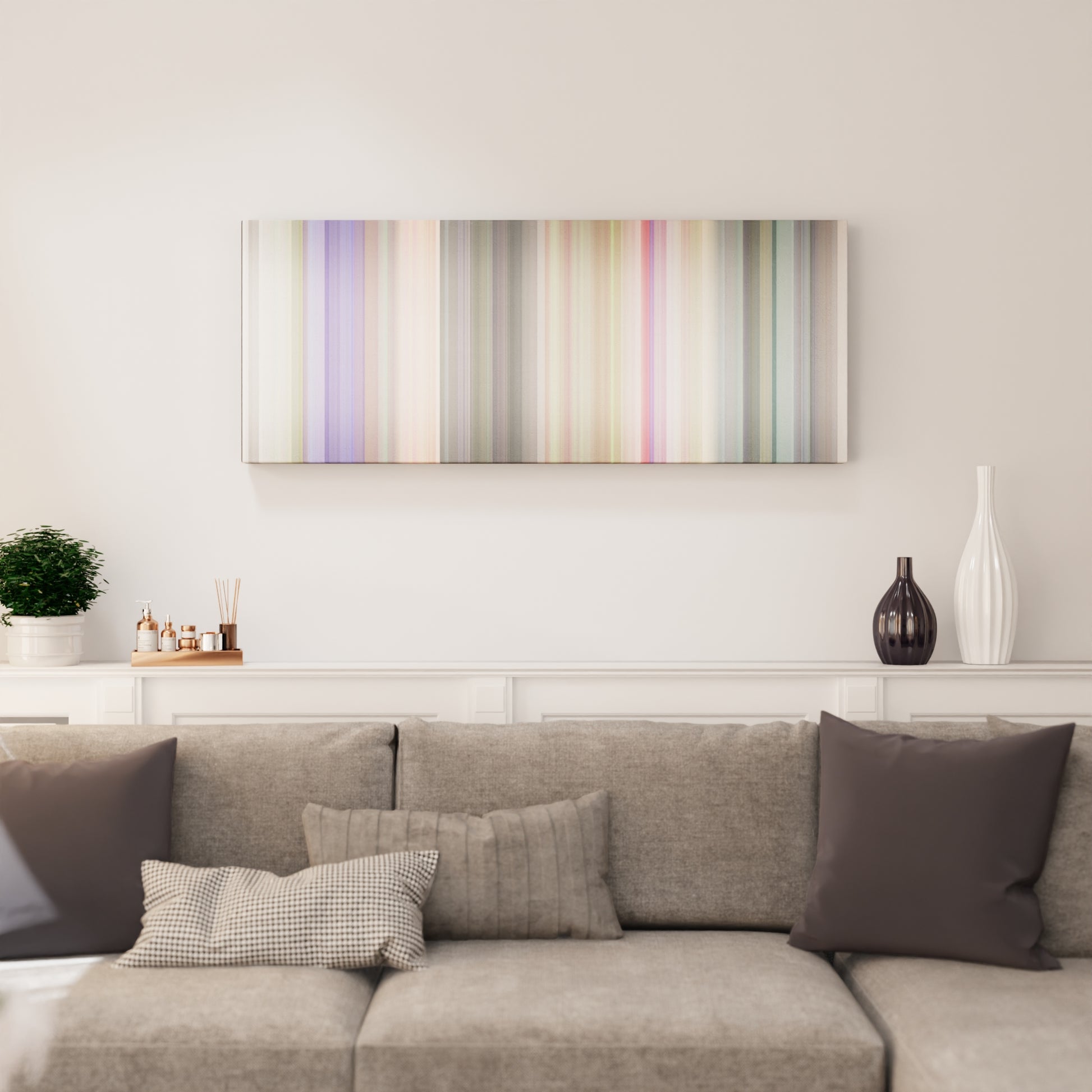 Living room interior with Milky-Chance-Stolen-Dance Frome on the wall