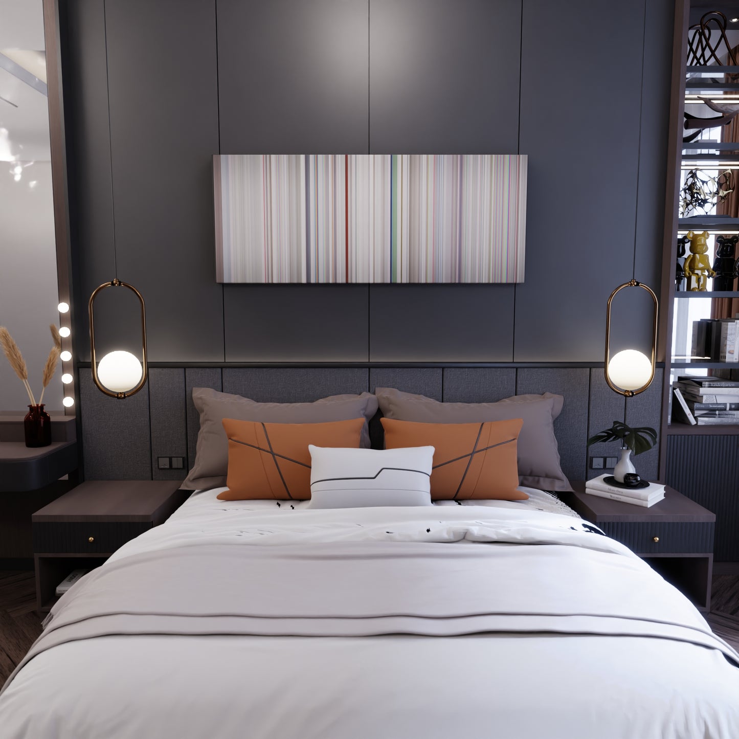 Bedroom interior with Zara-Larsson-Lush-Life Frome on the wall