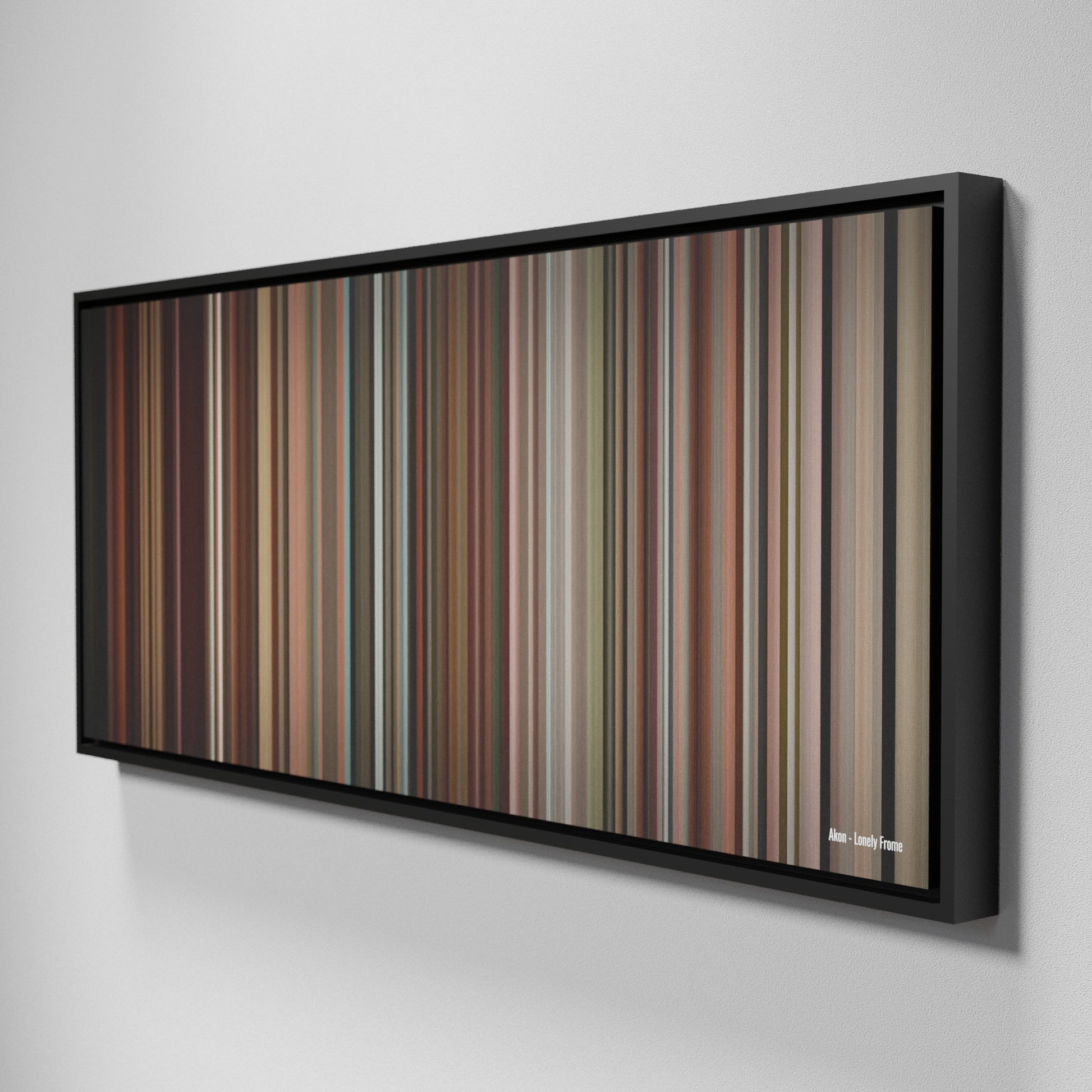 Side view of Framed Buff's of Akon-Lonely Frome on the wall