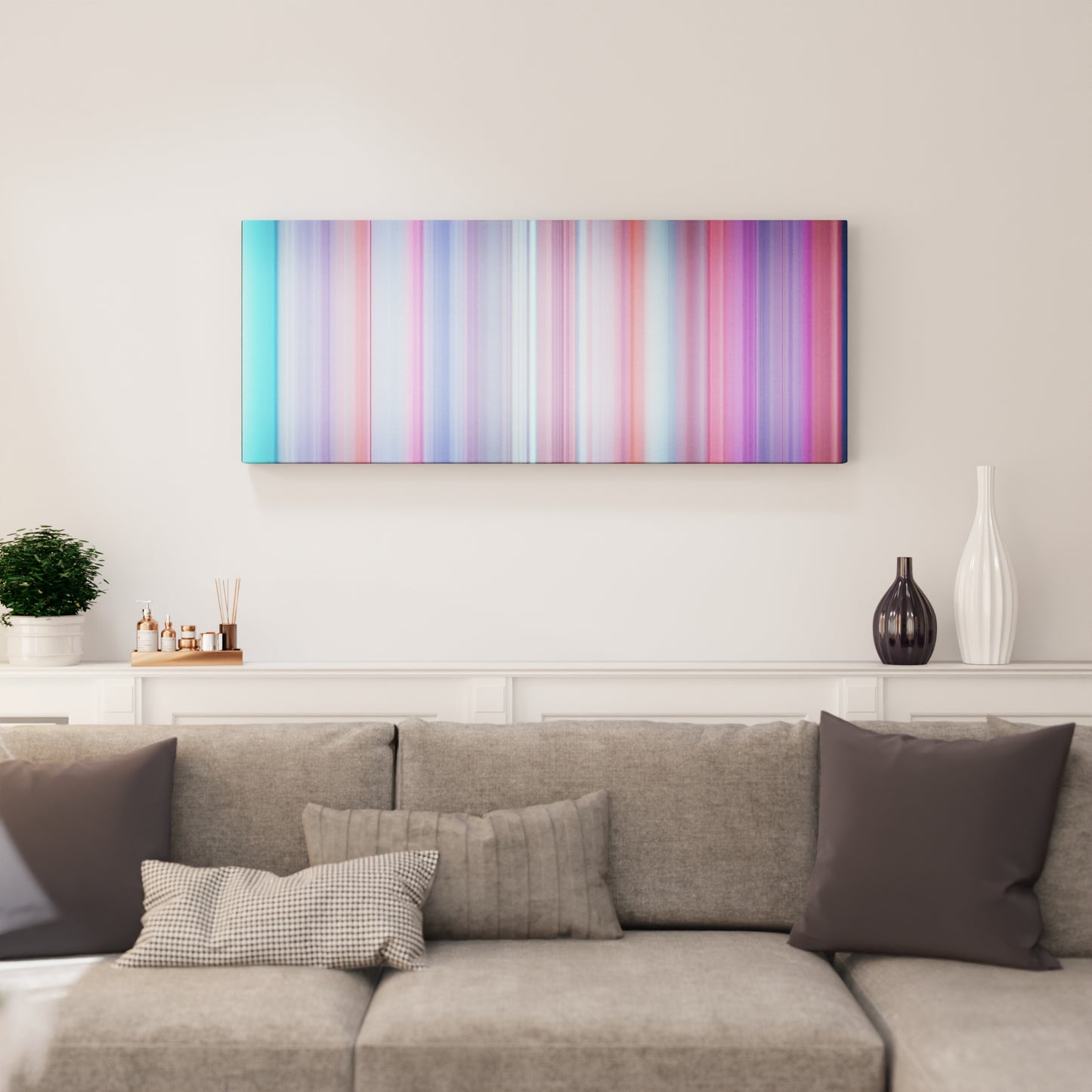 Living room interior with Dua-Lipa-IDGAF Frome on the wall