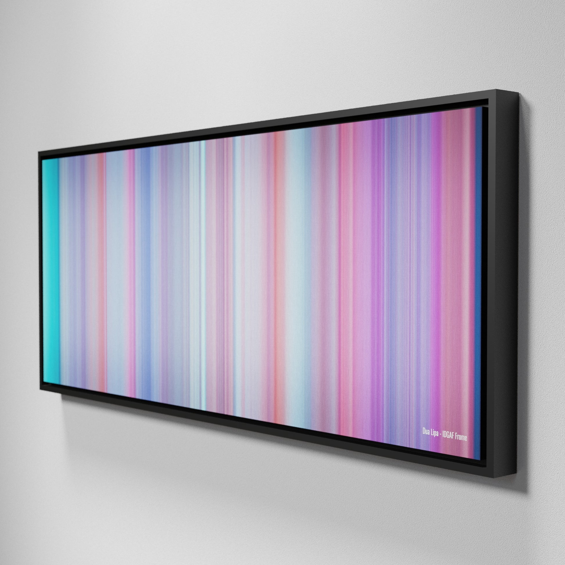 Side view of Framed Buff's of Dua-Lipa-IDGAF Frome on the wall