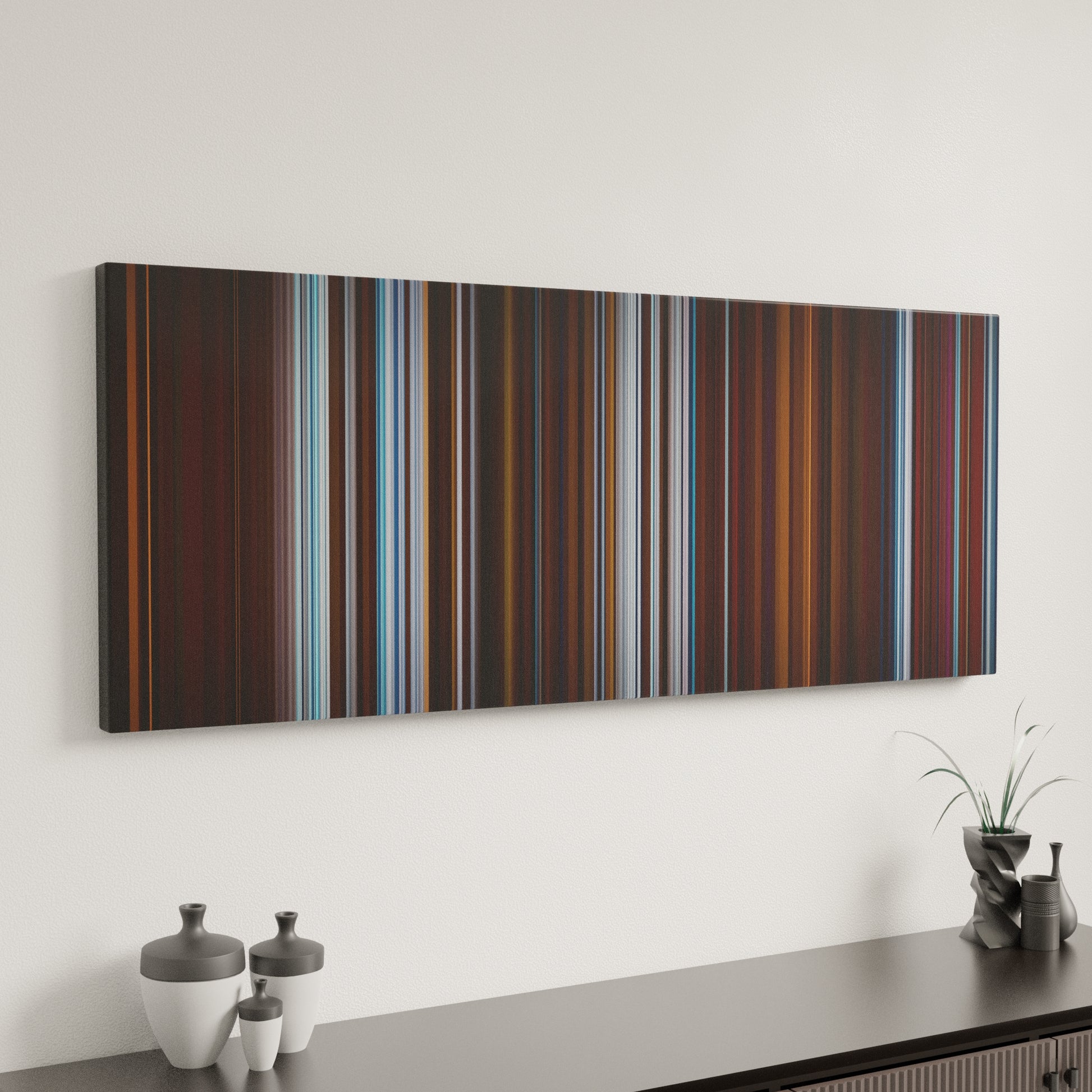 Minimal interior design with Arcangel-x-Sech-Sigues-Con-El Frome on the wall