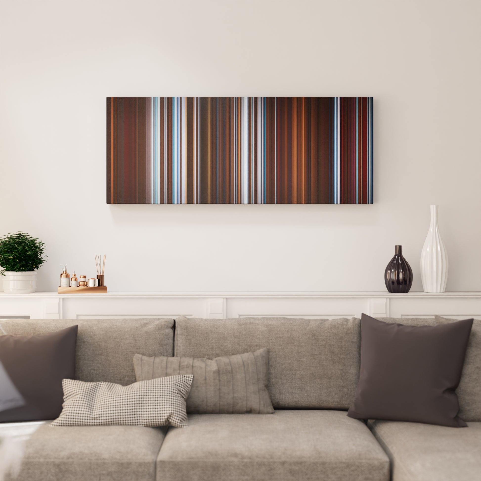 Living room interior with Arcangel-x-Sech-Sigues-Con-El Frome on the wall