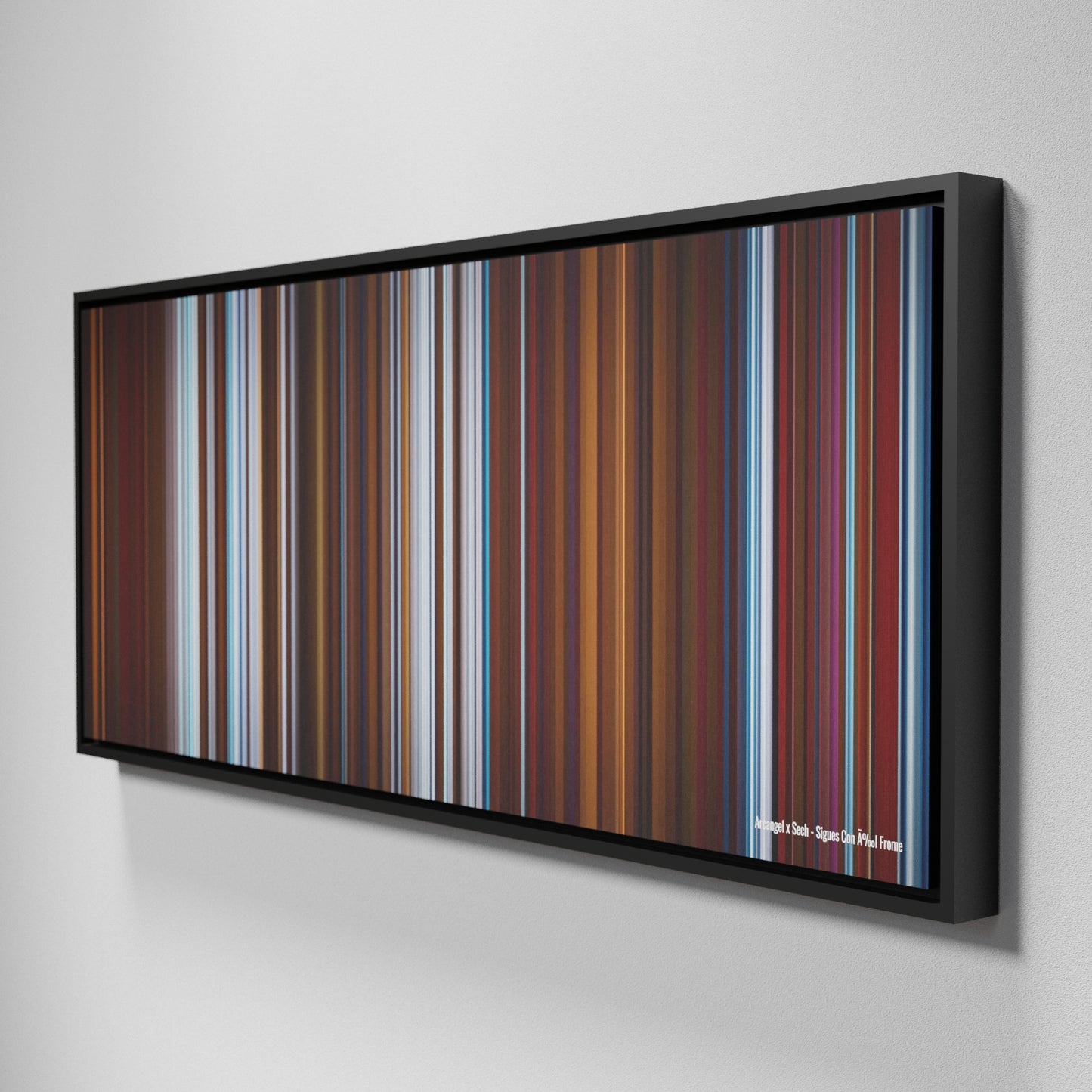 Side view of Framed Buff's of Arcangel-x-Sech-Sigues-Con-El Frome on the wall