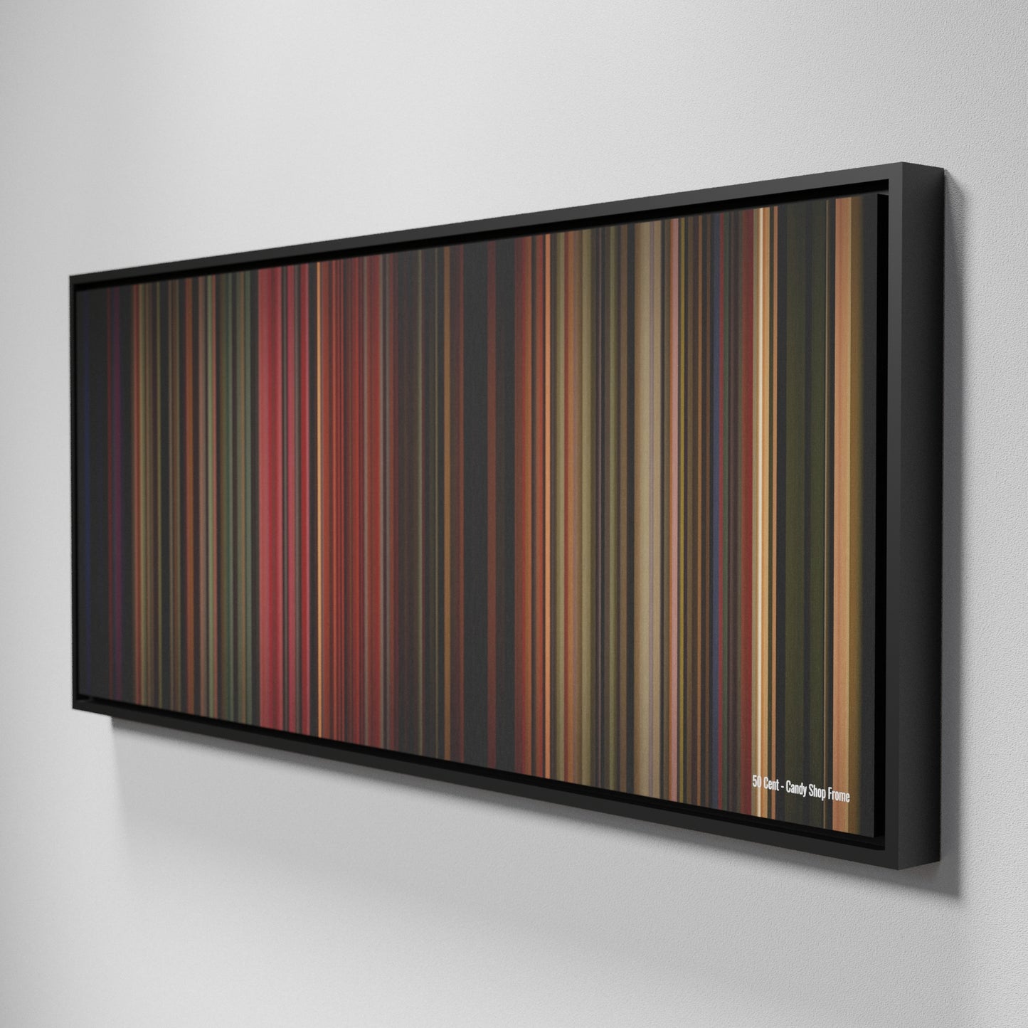 Side view of Framed Buff's of 50-Cent-Candy-Shop Frome on the wall