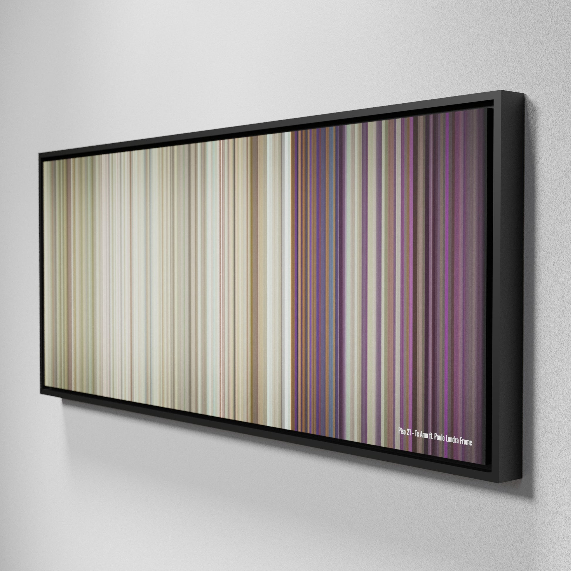 Side view of Framed Buff's of Piso-21-Te-Amo Frome on the wall