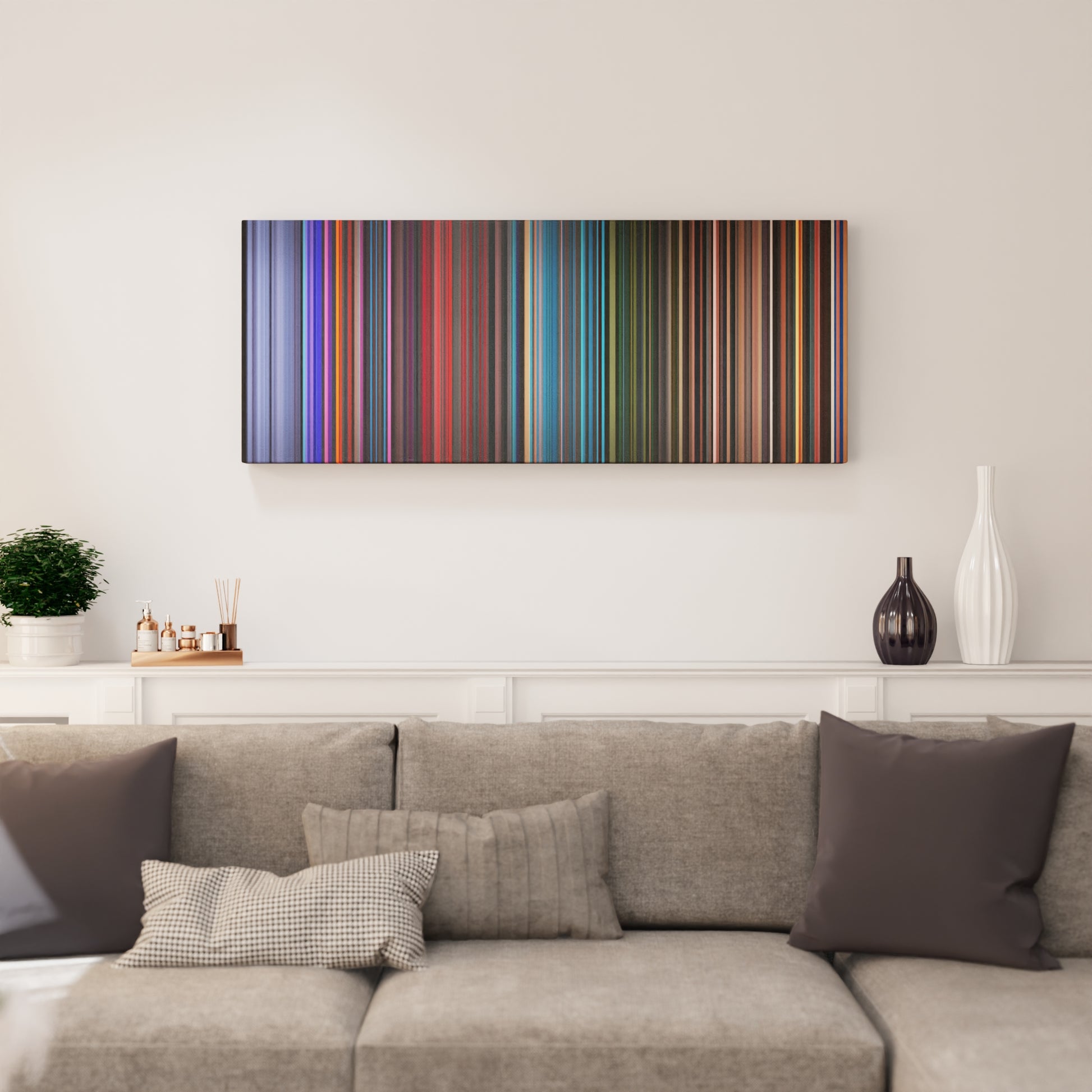 Living room interior with De-La-Ghetto-Arcangel-Ozuna-Anuel-Aa-Dj-Luian-Mambo-Kingz-La-Ocasion Frome on the wall