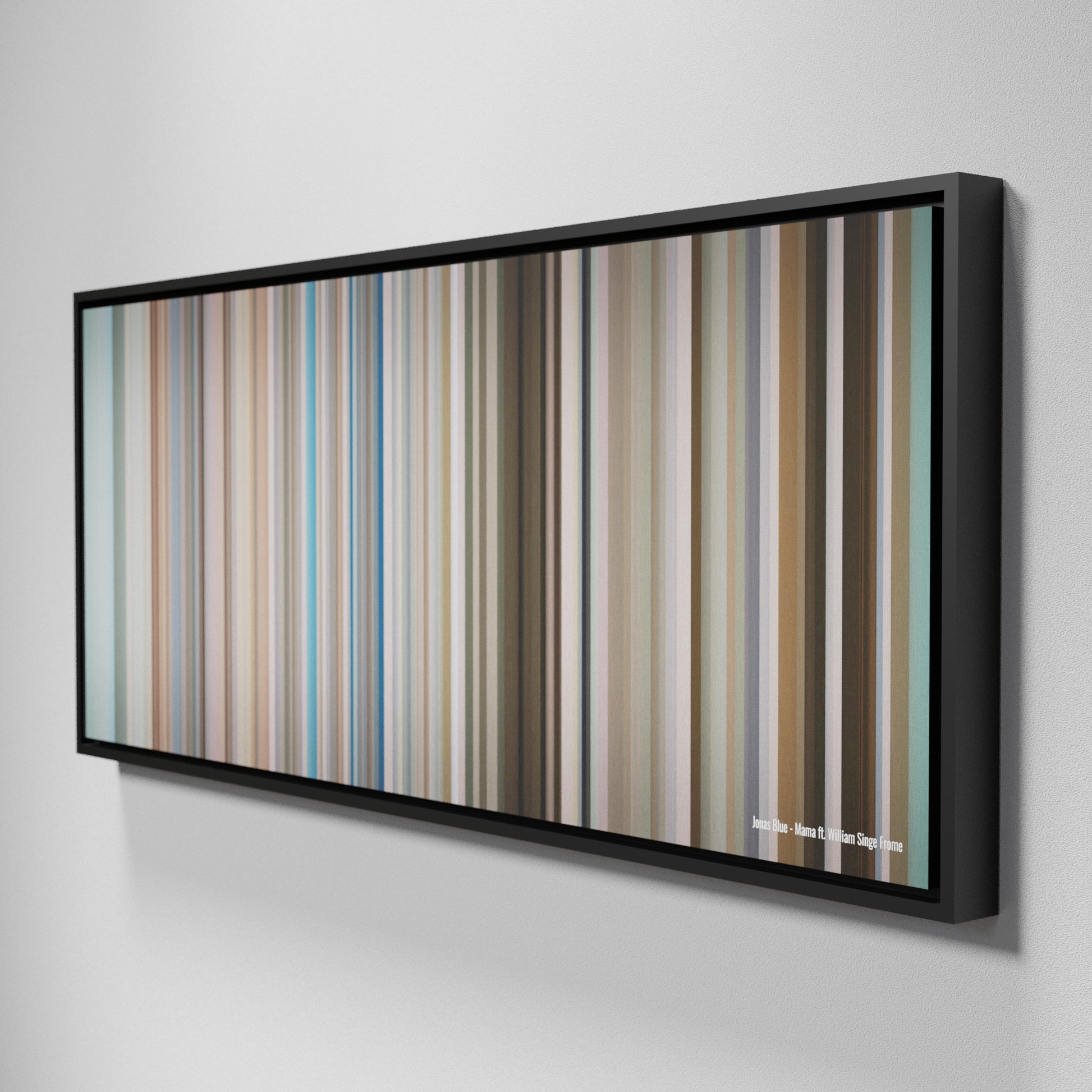 Side view of Framed Buff's of Jonas-Blue-Mama Frome on the wall