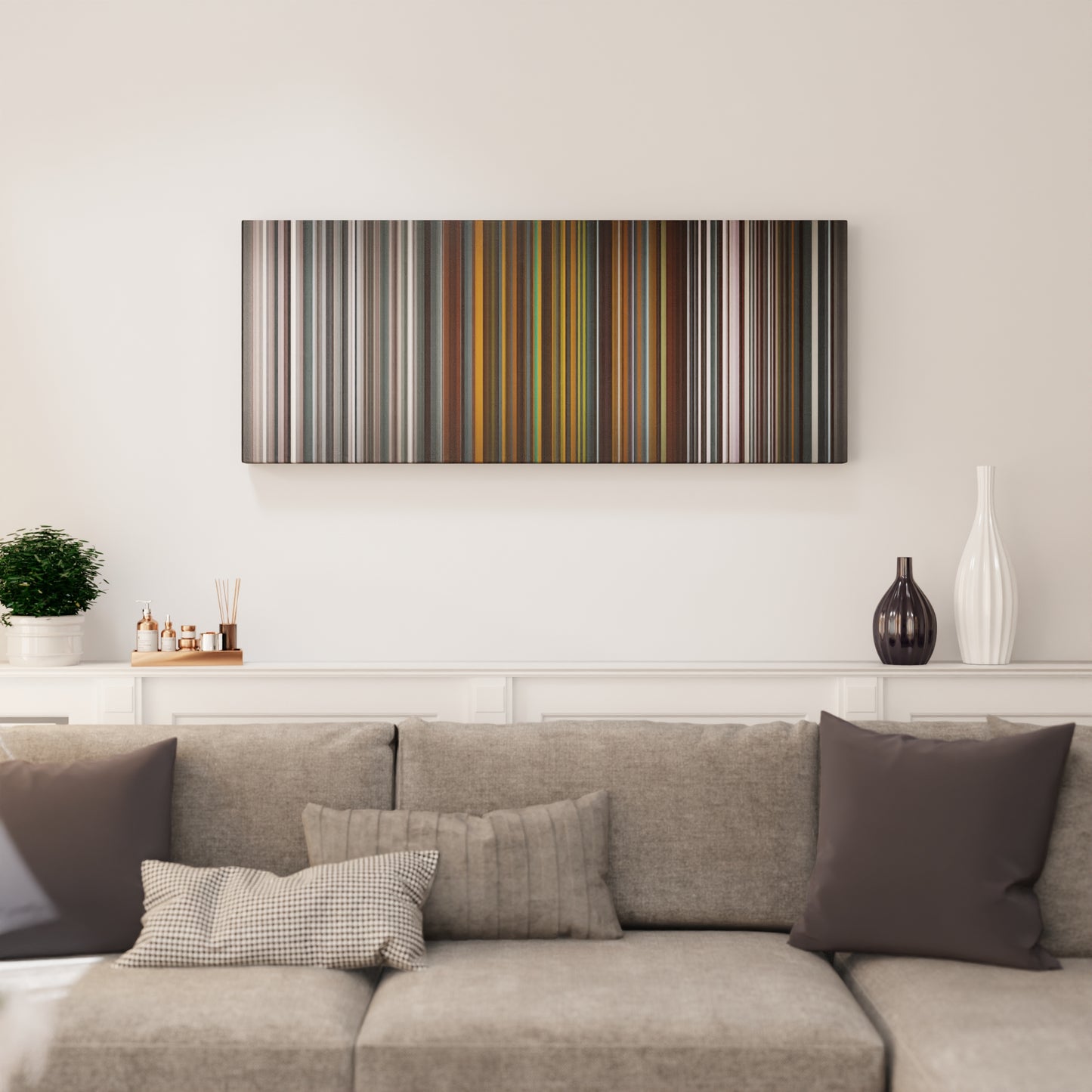 Living room interior with Bruno-Mars-It-Will-Rain Frome on the wall