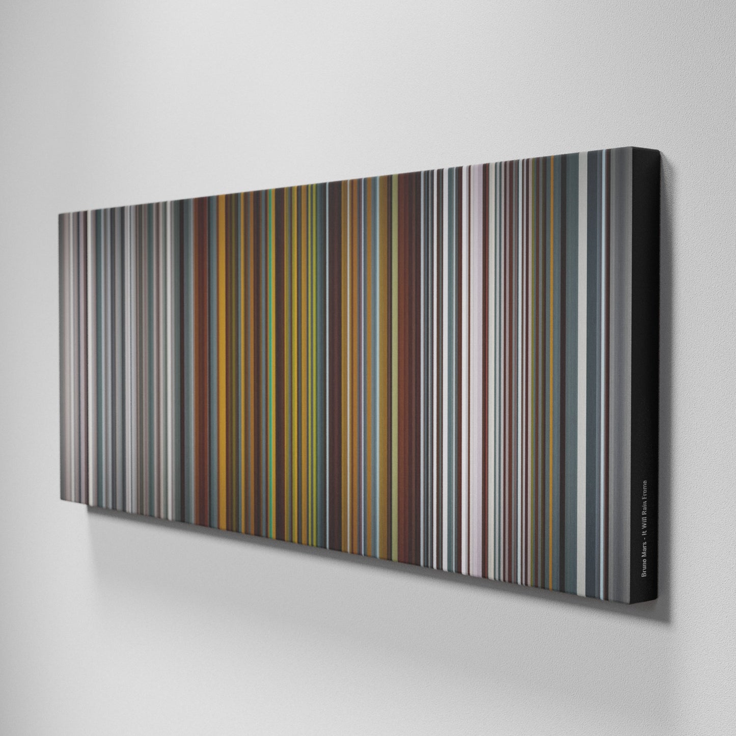 Side view of Buff's of Bruno-Mars-It-Will-Rain Frome on the wall