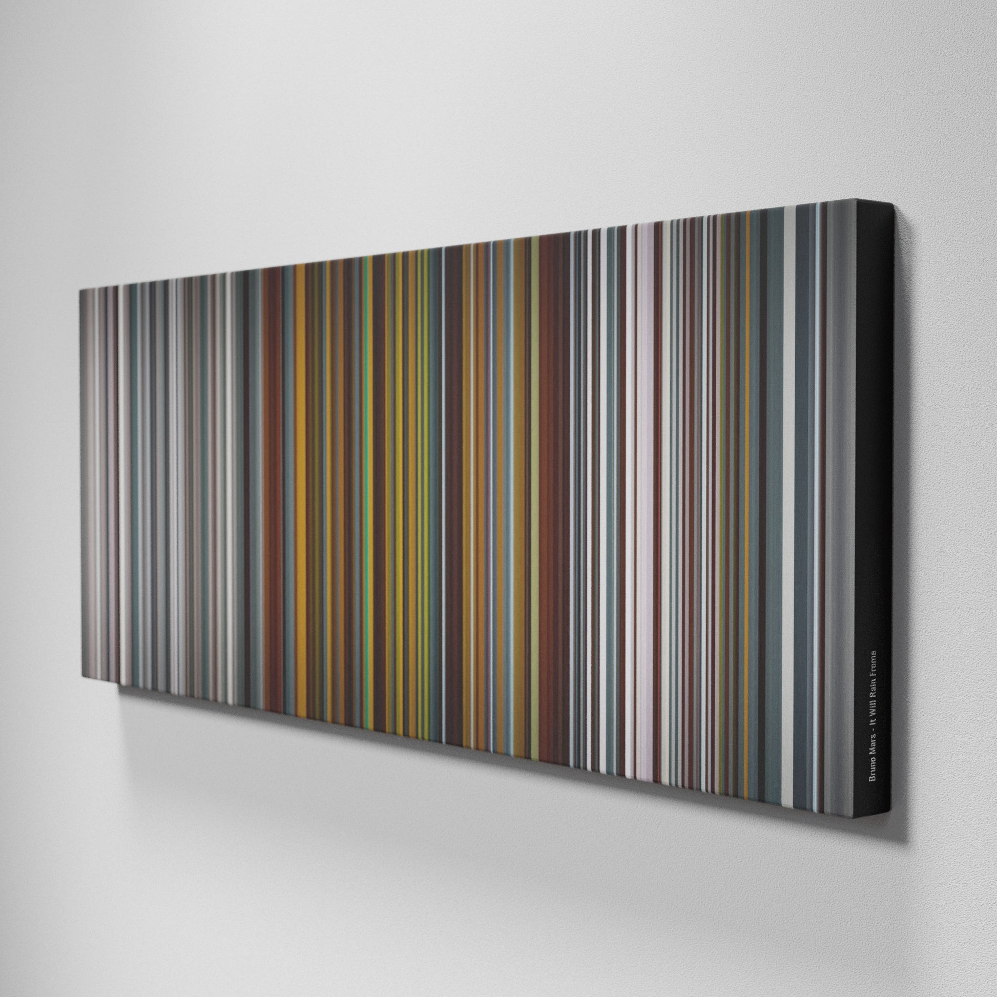 Side view of Buff's of Bruno-Mars-It-Will-Rain Frome on the wall