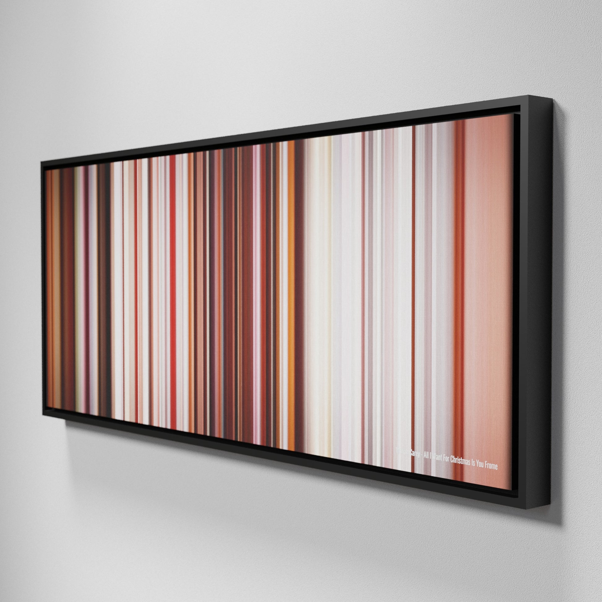 Side view of Framed Buff's of Mariah-Carey-All-I-Want-For-Christmas-Is-You Frome on the wall