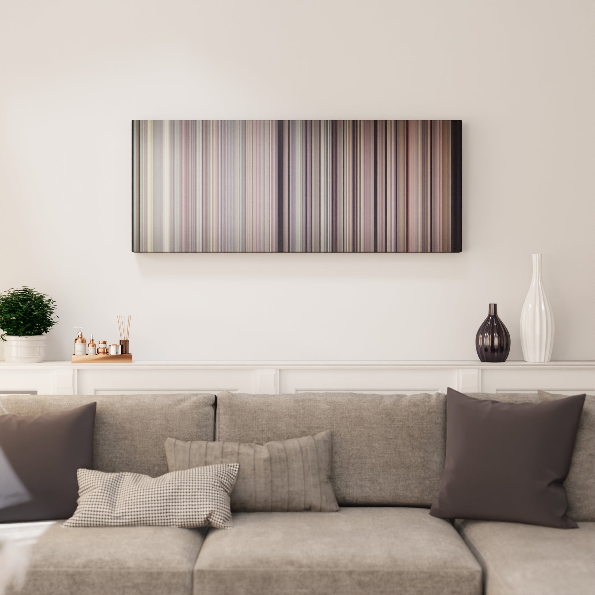 Living room interior with J-Balvin-Zion--Lennox-No-Es-Justo Frome on the wall