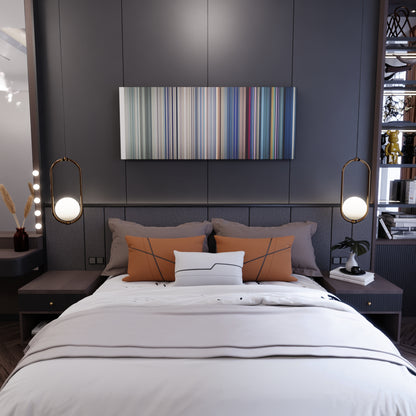 Bedroom interior with BTS-Fire Frome on the wall