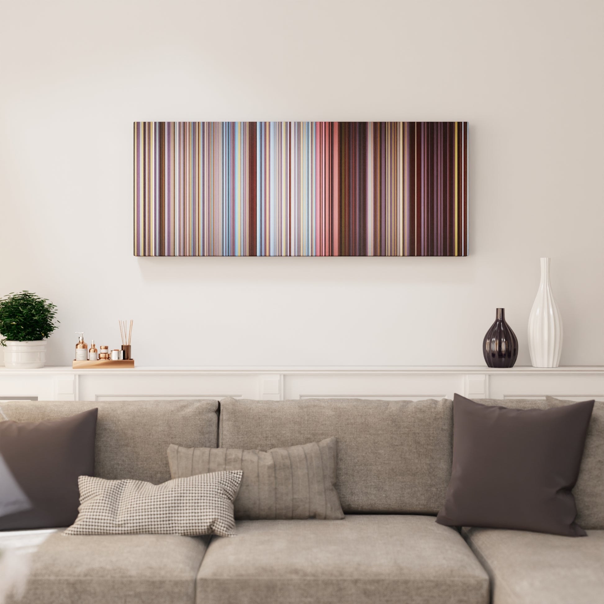 Living room interior with Osmani-Garcia-El-Taxi Frome on the wall