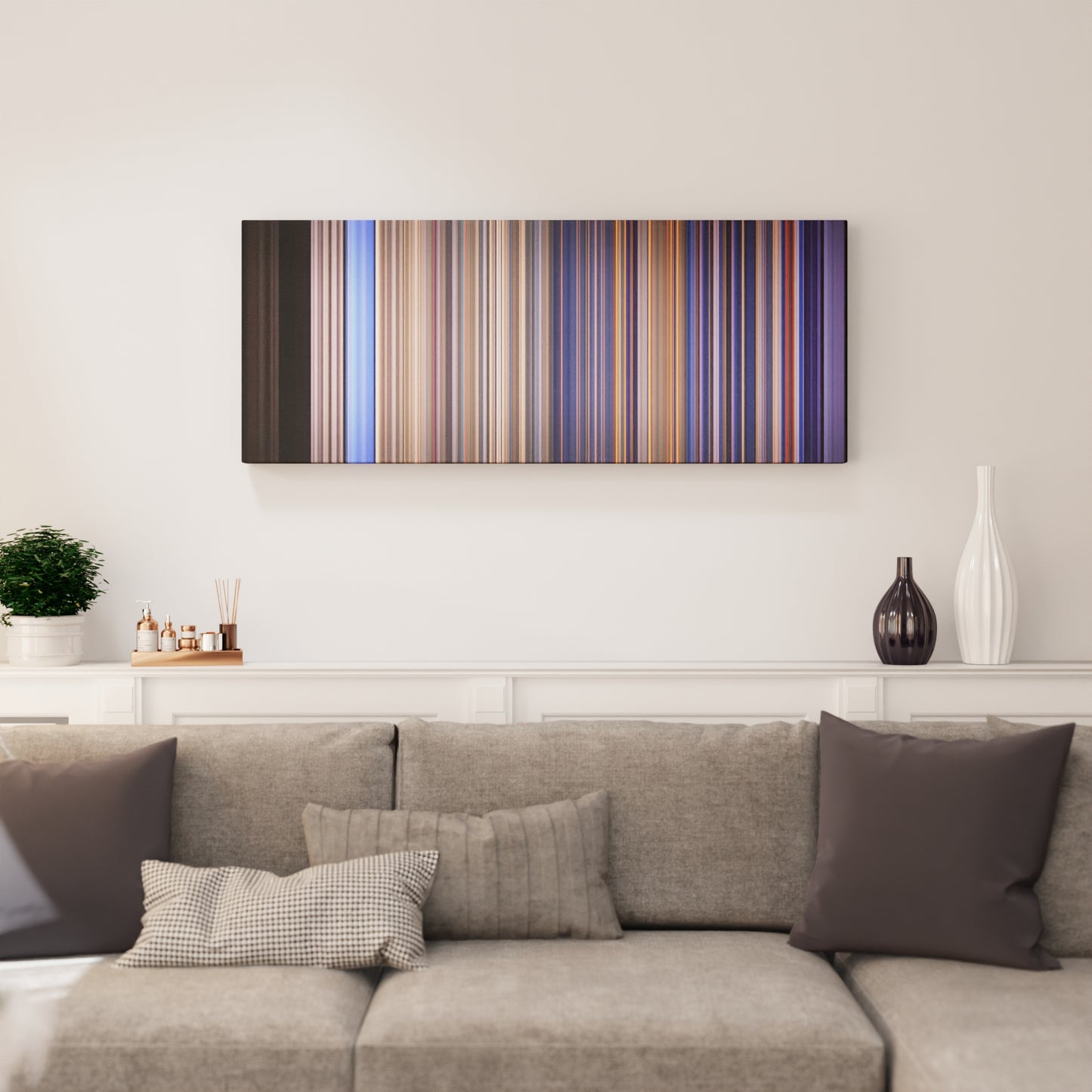 Living room interior with Simone--Simaria-Loka Frome on the wall