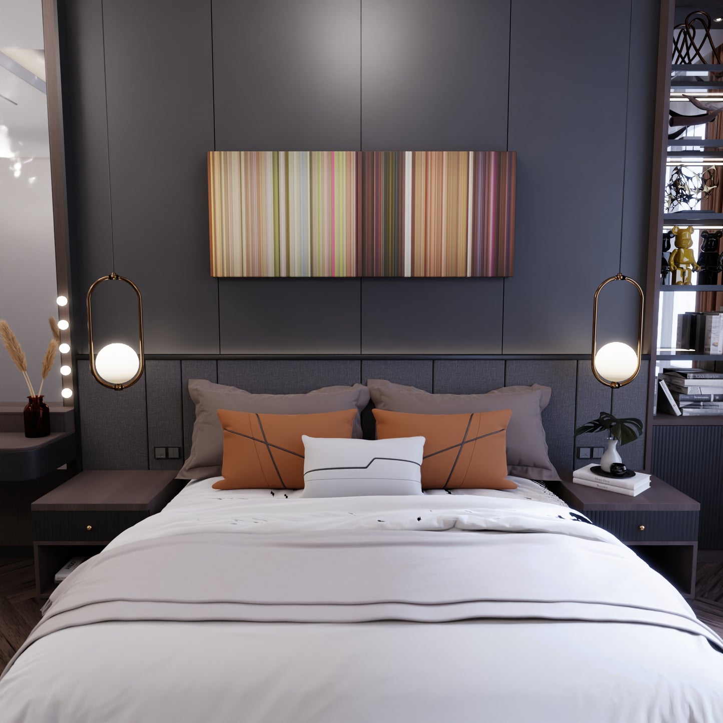 Bedroom interior with One-Direction-Live-While-Were-Young Frome on the wall