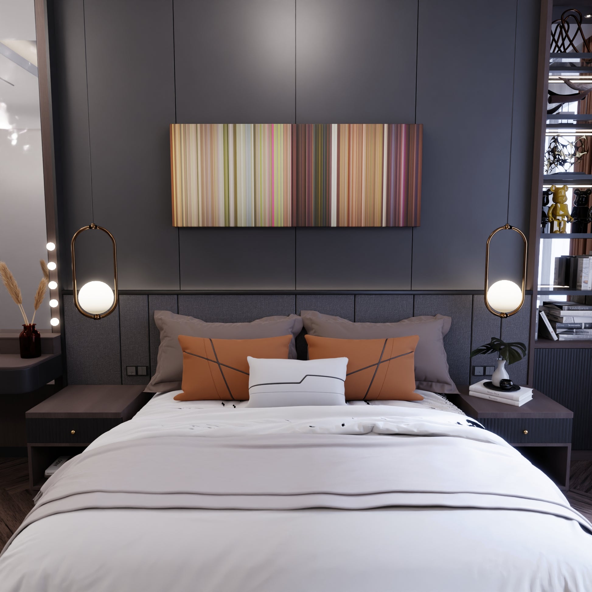 Bedroom interior with One-Direction-Live-While-Were-Young Frome on the wall