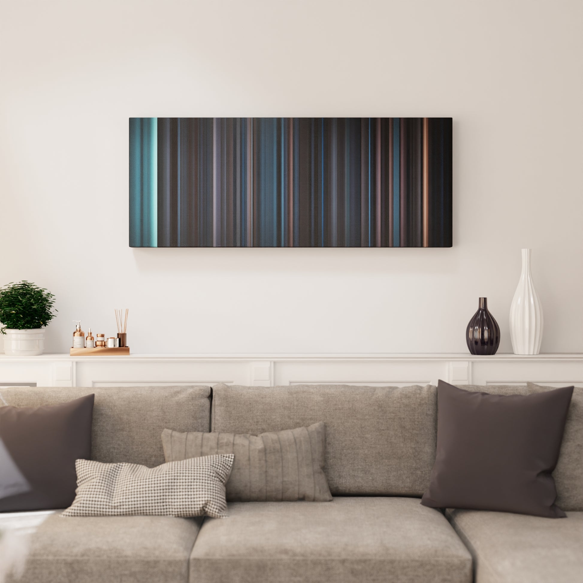 Living room interior with The-Weeknd-Earned-It Frome on the wall