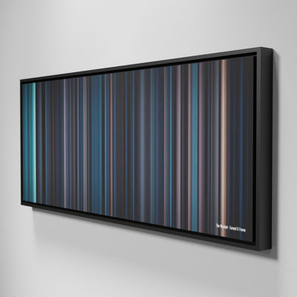 Side view of Framed Buff's of The-Weeknd-Earned-It Frome on the wall