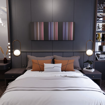 Bedroom interior with Daddy-Yankee-La-Rompe-Corazones Frome on the wall