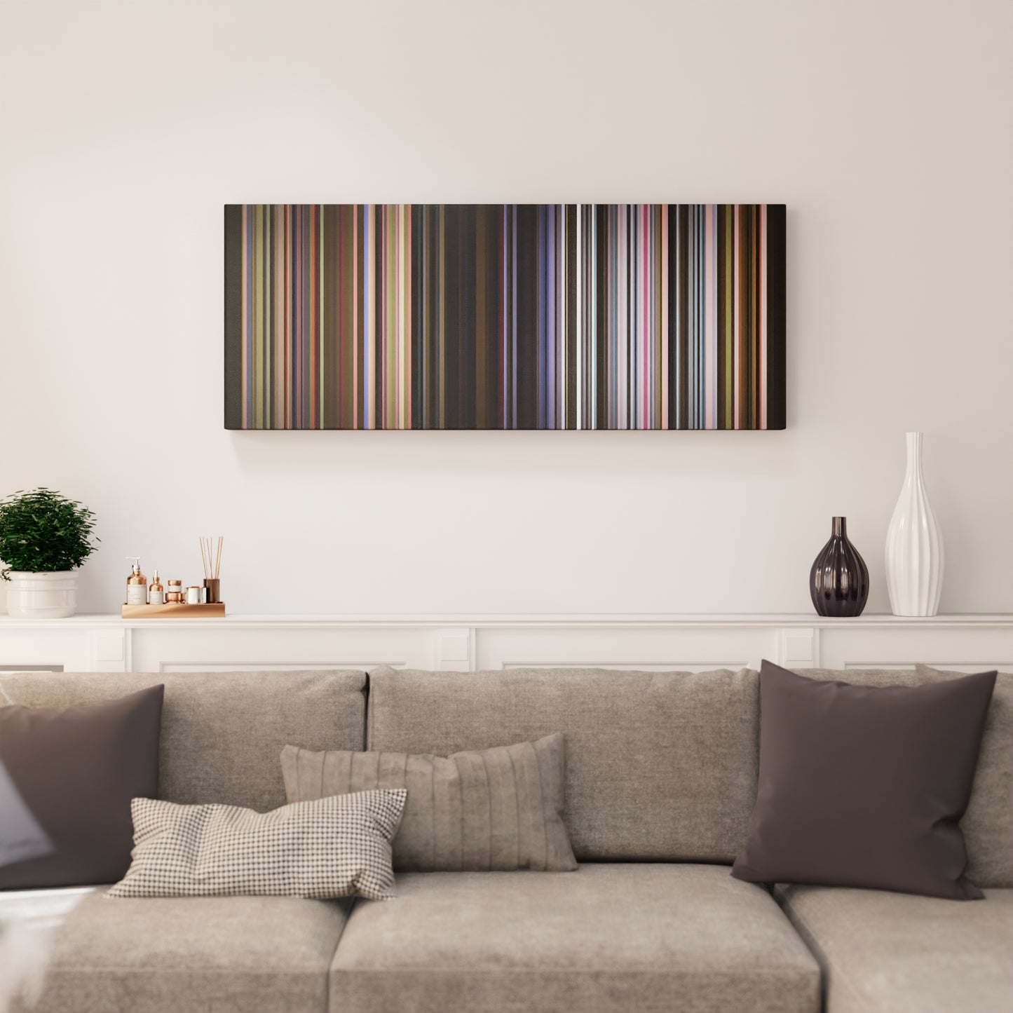 Living room interior with Adele-Set-Fire-To-The-Rain Frome on the wall