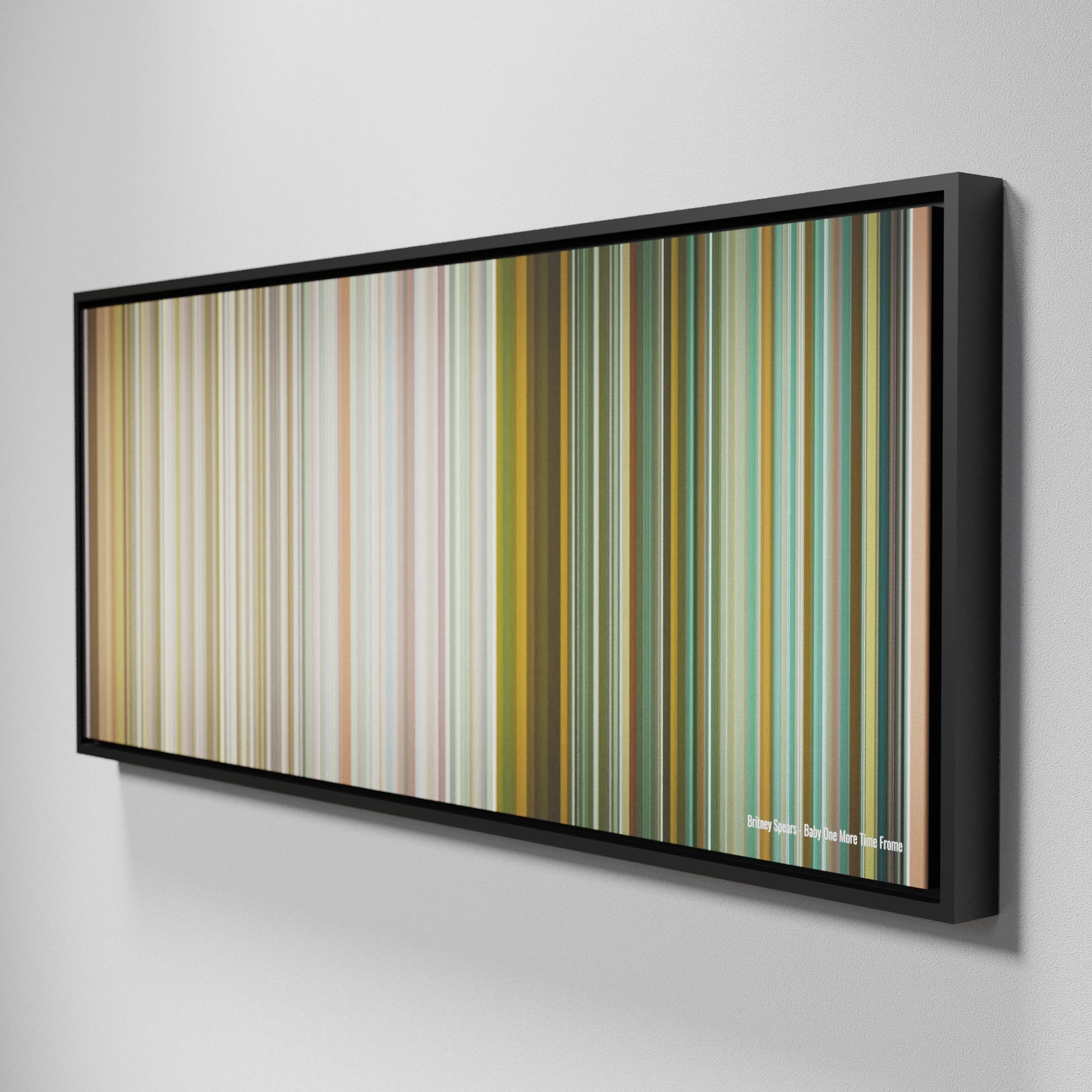 Side view of Framed Buff's of Britney-Spears-Baby-One-More-Time Frome on the wall