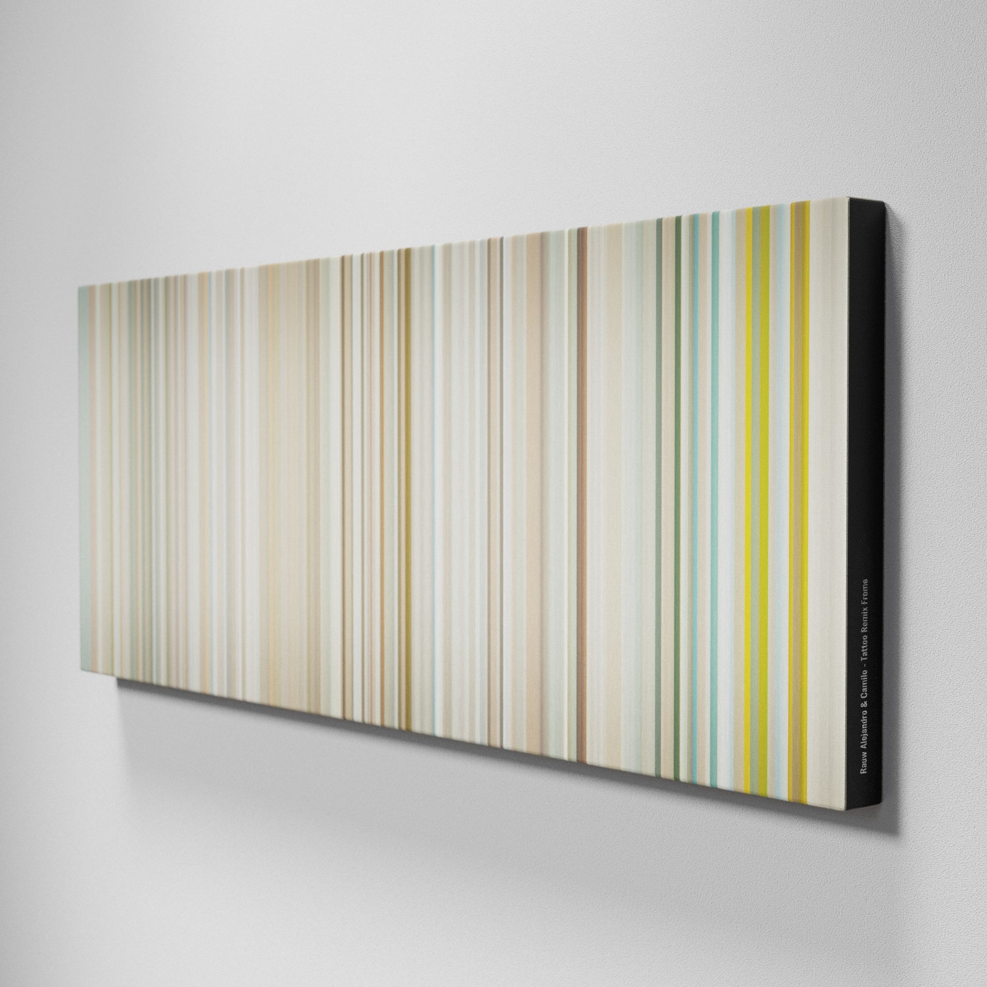 Side view of Buff's of Rauw-Alejandro--Camilo-Tattoo-Remix Frome on the wall