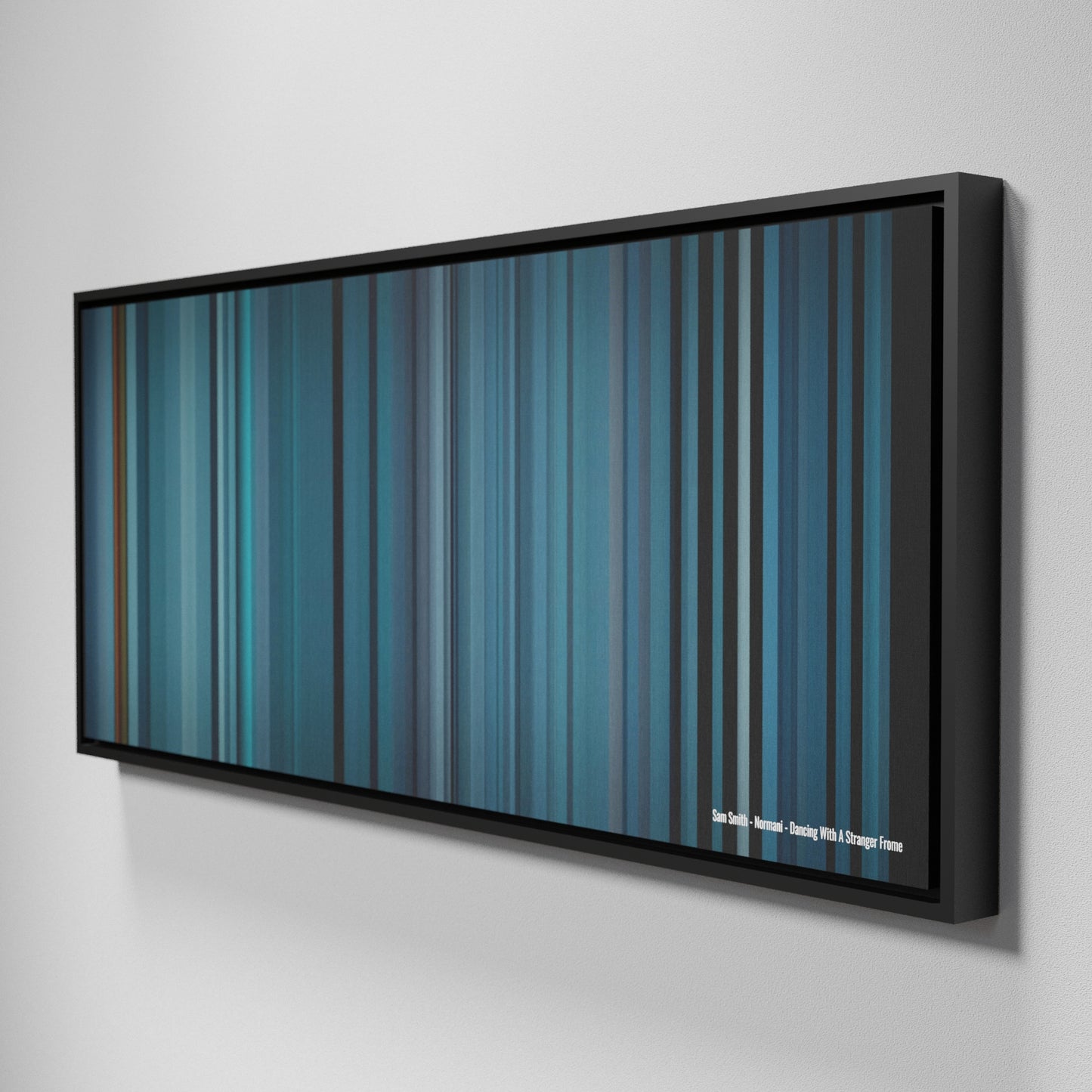 Side view of Framed Buff's of Sam-Smith-Normani-Dancing-With-A-Stranger Frome on the wall