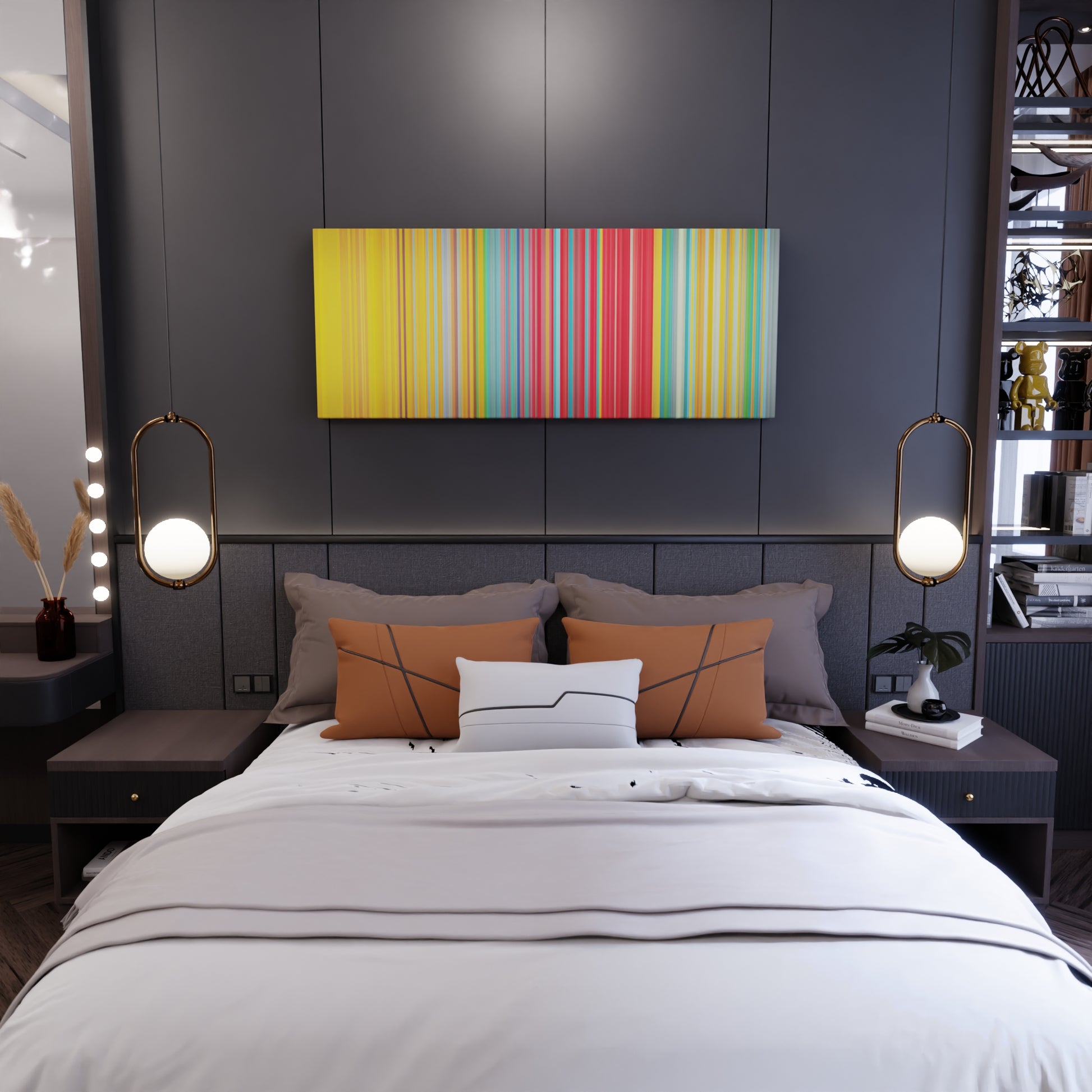 Bedroom interior with Sofia-Reyes-123 Frome on the wall