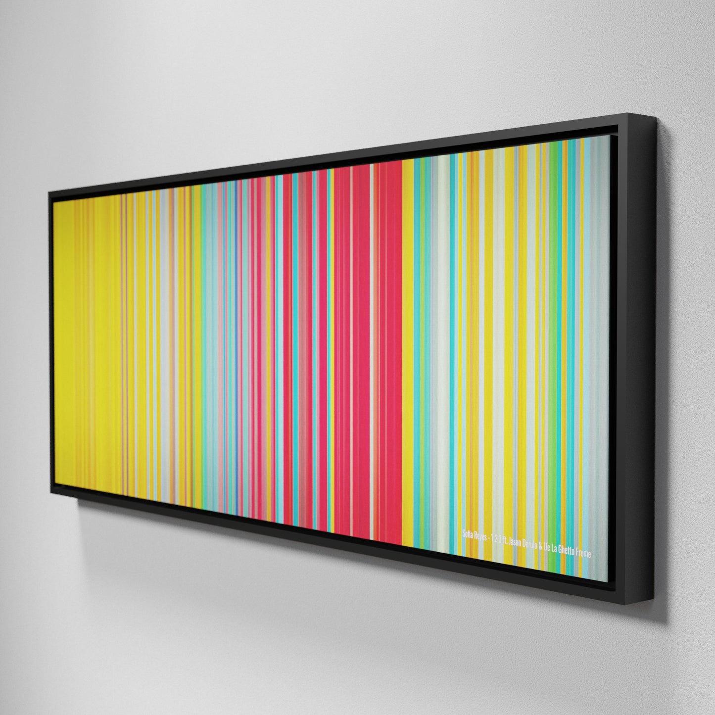 Side view of Framed Buff's of Sofia-Reyes-123 Frome on the wall