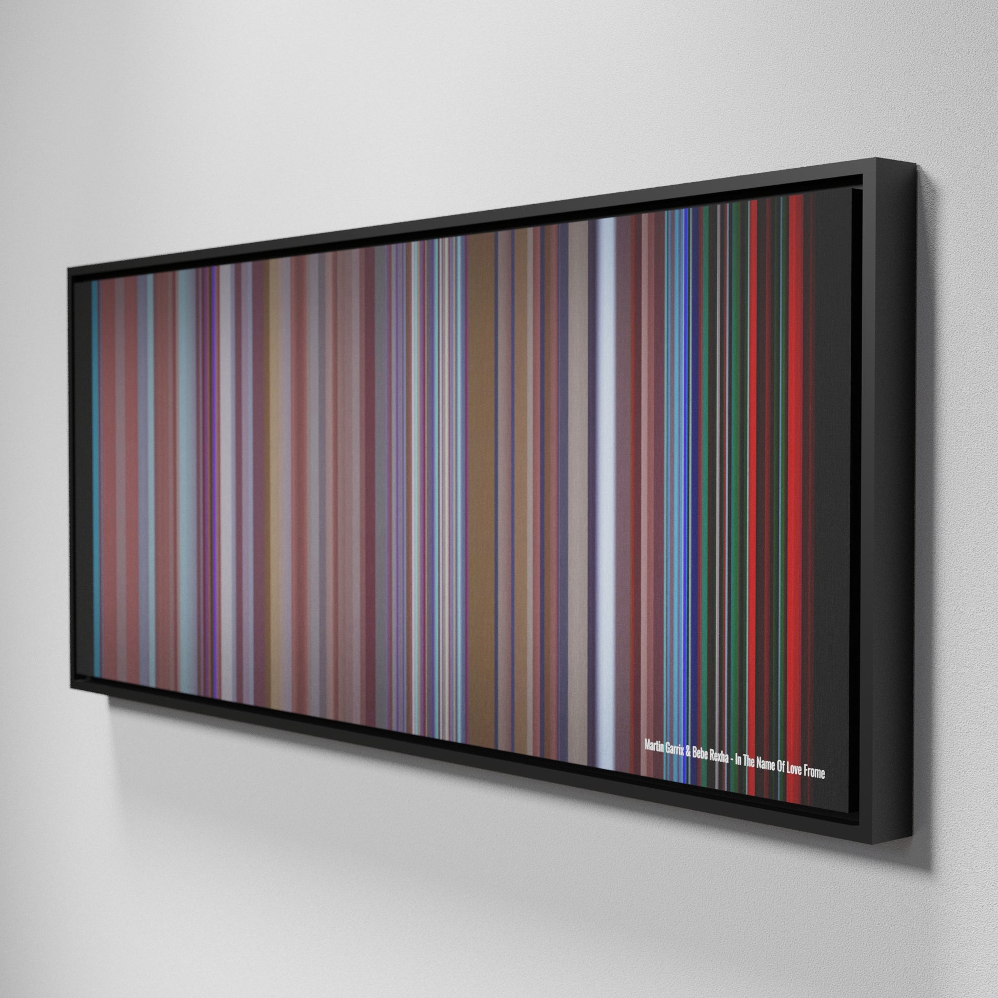 Side view of Framed Buff's of Martin-Garrix--Bebe-Rexha-In-The-Name-Of-Love Frome on the wall