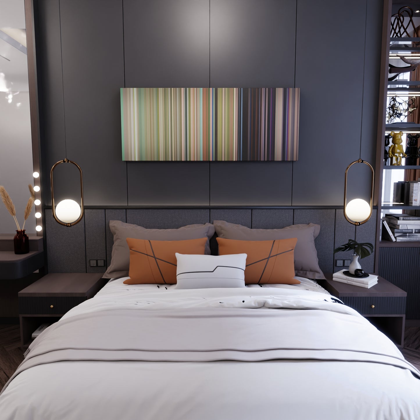 Bedroom interior with Jessie-J-Flashlight Frome on the wall