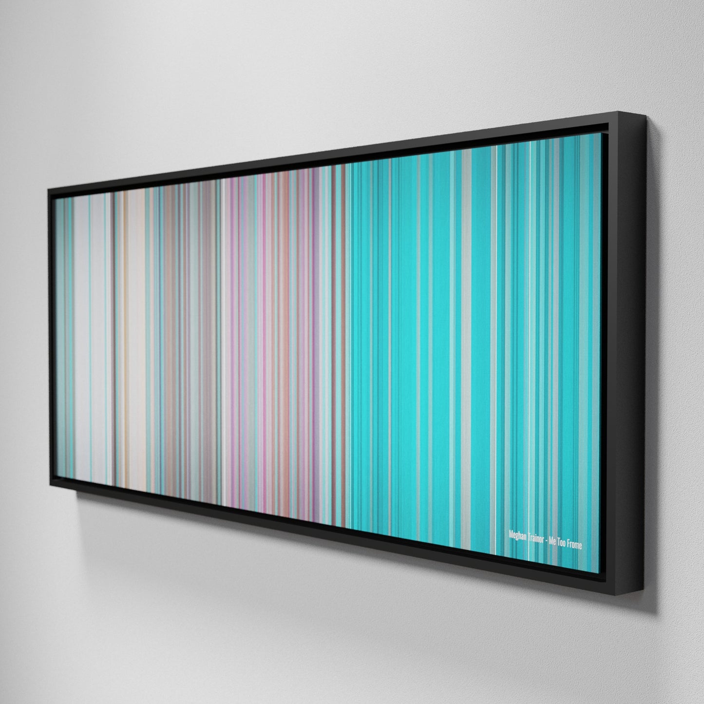 Side view of Framed Buff's of Meghan-Trainor-Me-Too Frome on the wall