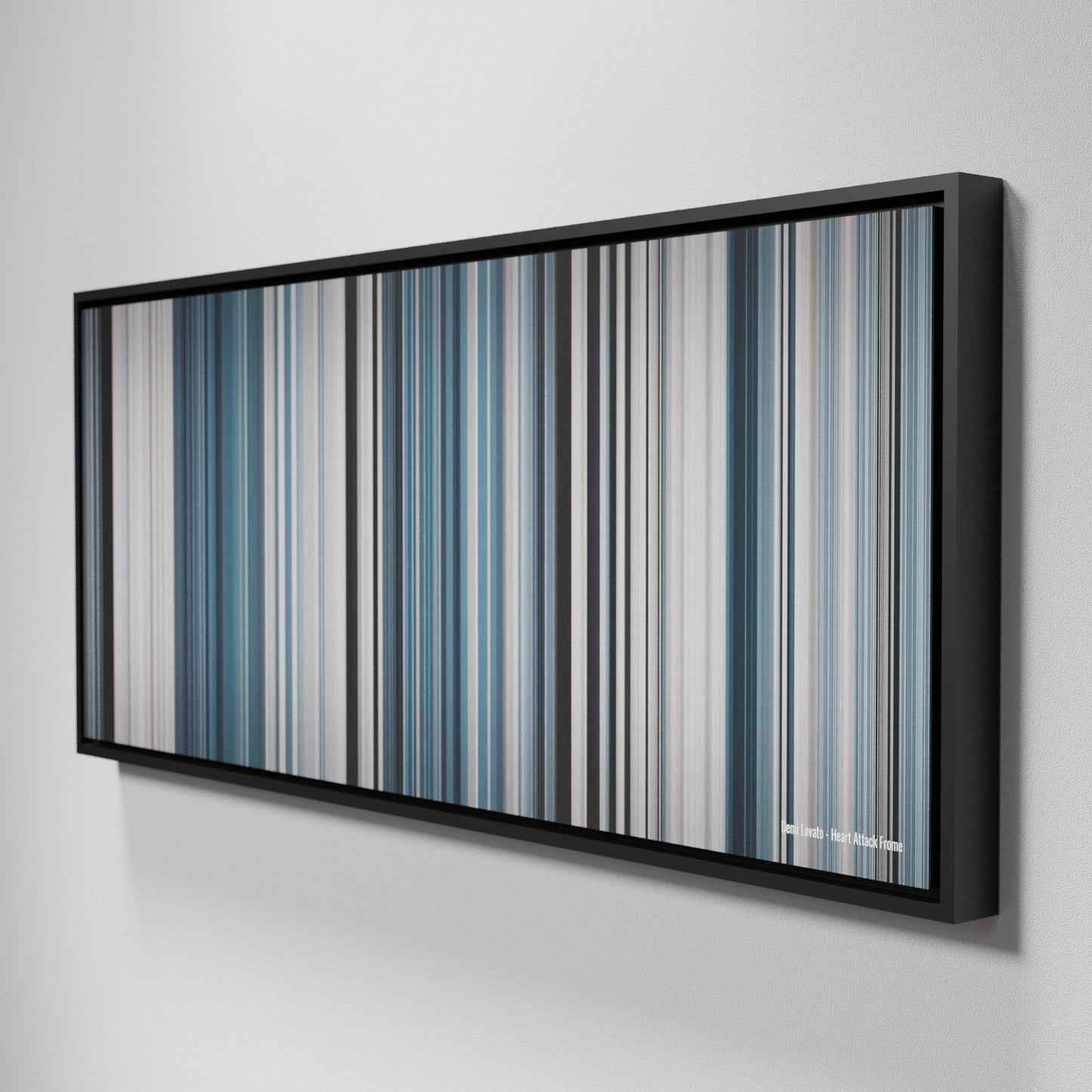 Side view of Framed Buff's of Demi-Lovato-Heart-Attack Frome on the wall