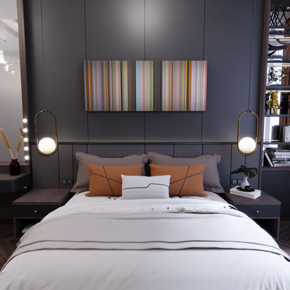 Bedroom interior with chennai-express Frome on the wall