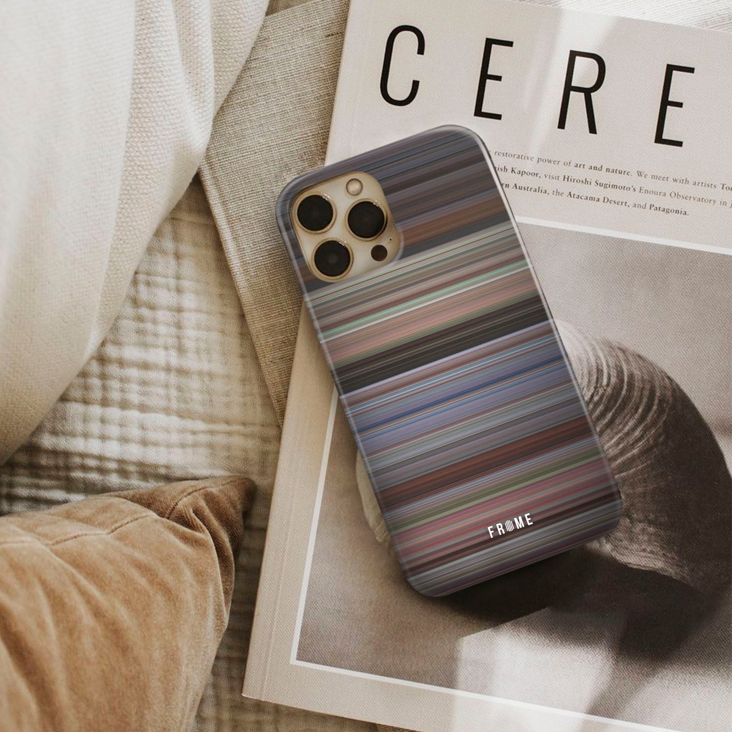 jab.we.met Frome phone case next to interior items